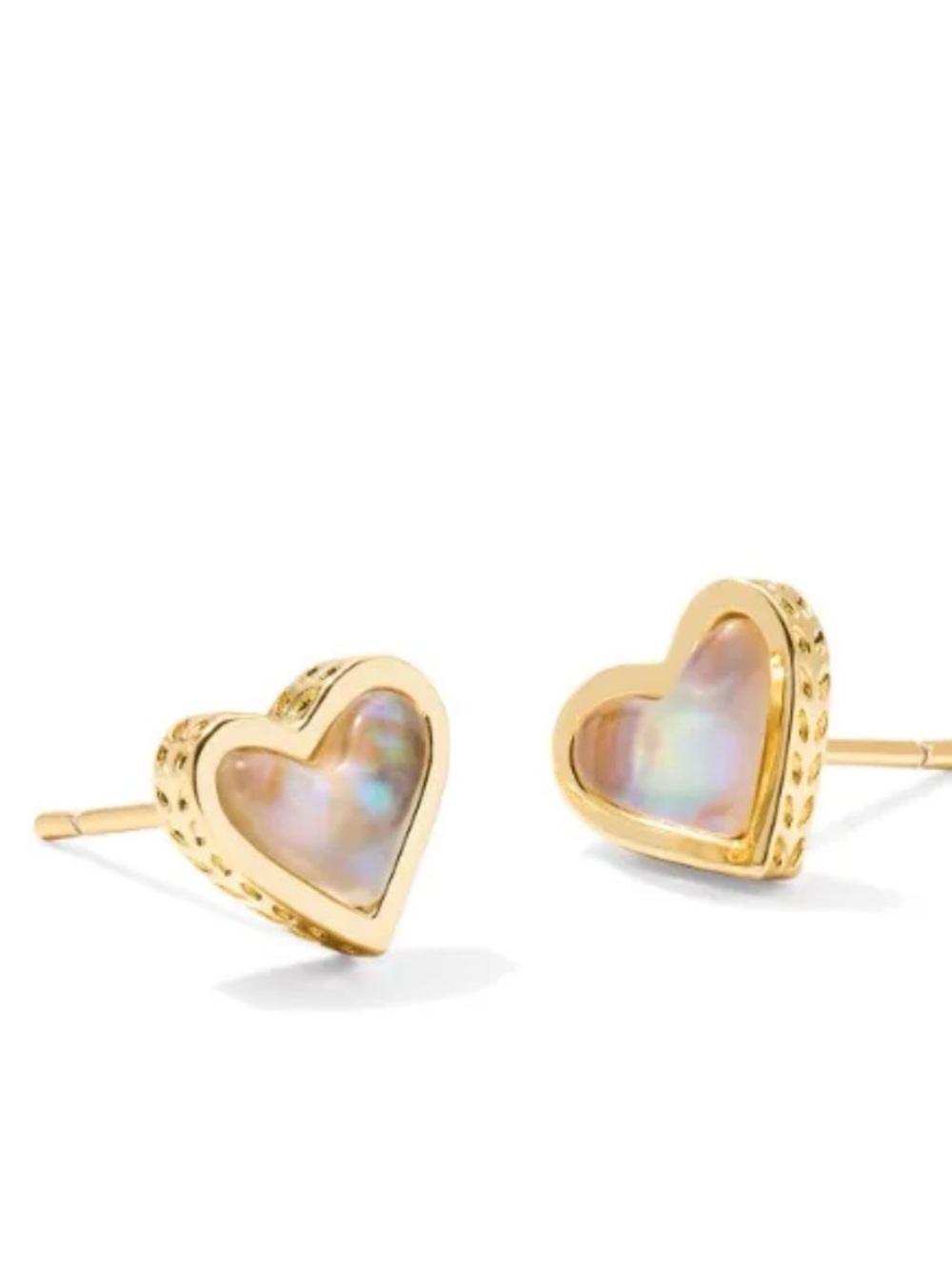 KENDRA SCOTT Goldtone Framed Ari Heart Stud Earrings